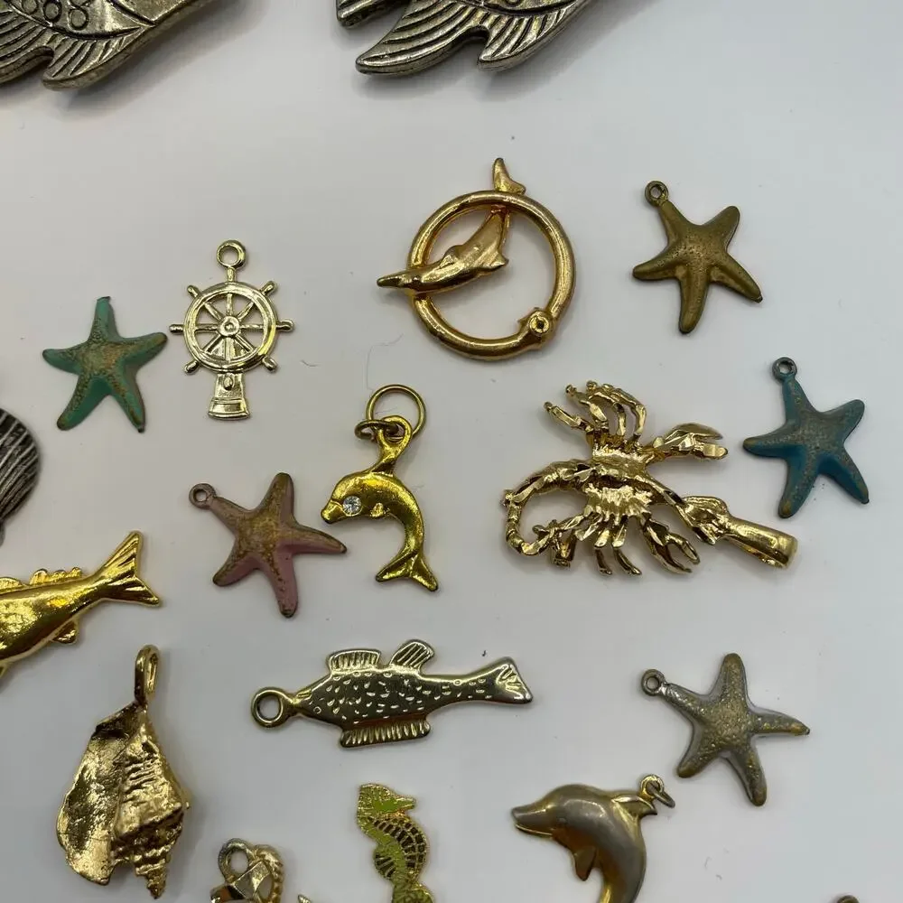 Jewelry Findings Seaside Charms Fish Crap Shell Dolphin Anchor Jewelry Making